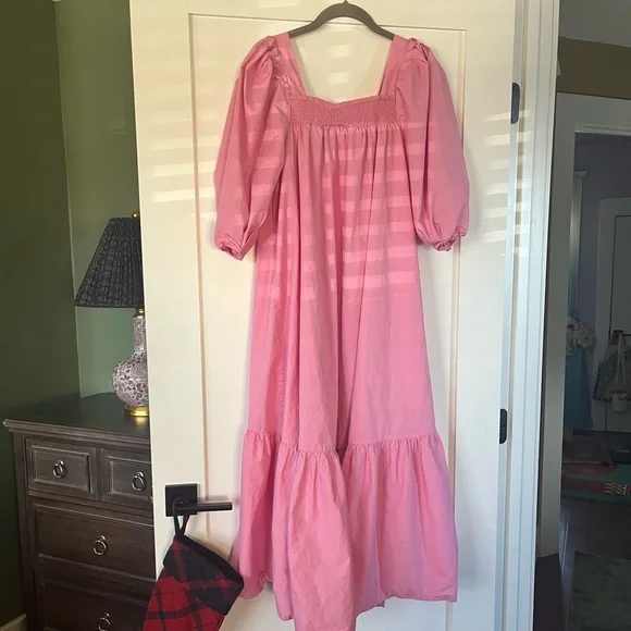 H&M pink puff sleeve peasant dress - Picture 7 of 7